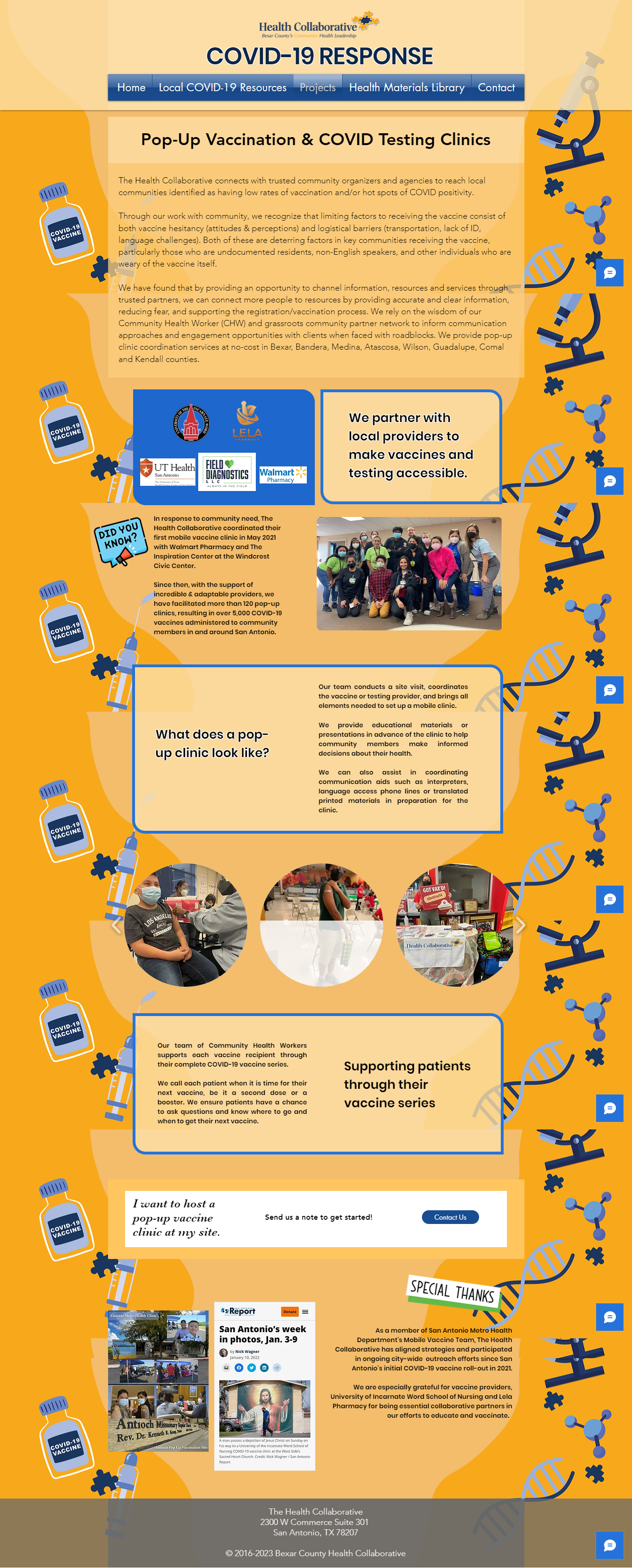COVID-19 Response web page design